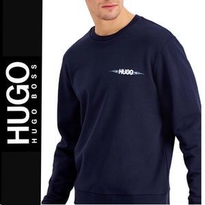 HUGO BOSS Men’s Flame Logo Sweat Shirt  Dark Blue